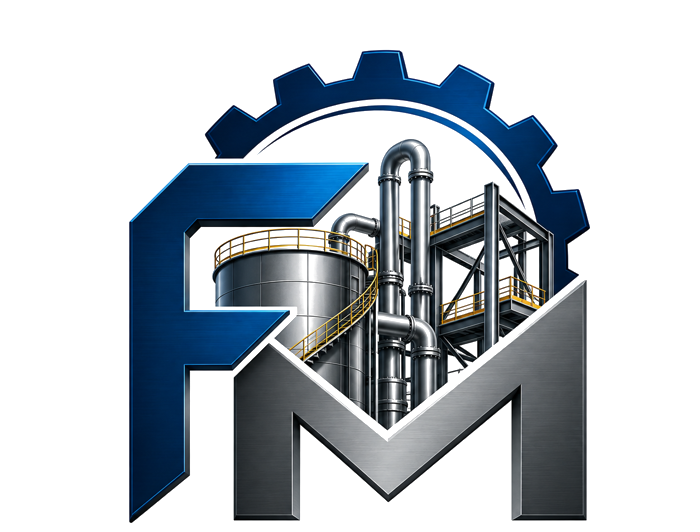 FMACIEL — engrenagem e letras FM